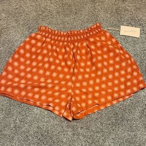 Universal Thread Orange Patterned High Waist Shorts